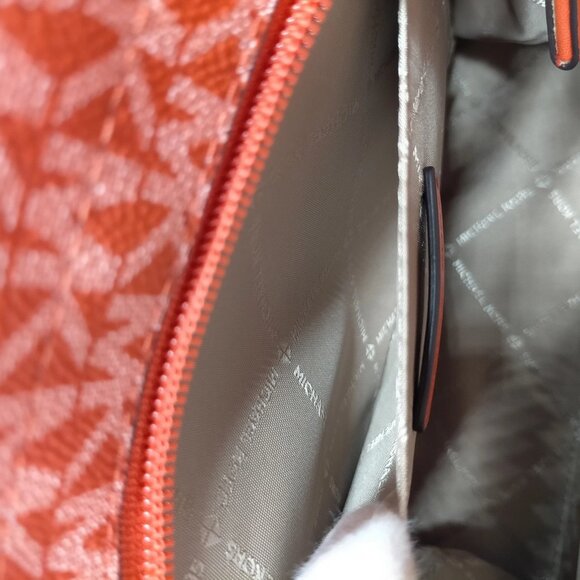 Authentic MICHAL KORS Orange PVC Satchel Bag mn195-112525 - Picture 14 of 16